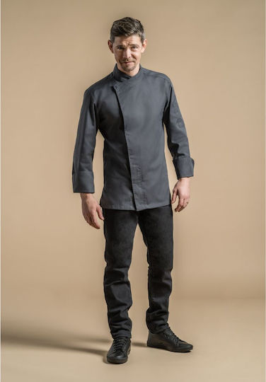 Clement Design Σακάκι Σεφ Unisex Γκρι με Μακρύ Μανίκι Murano