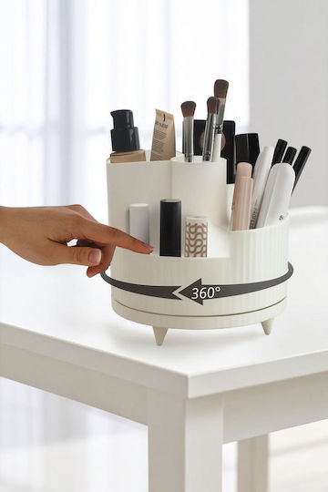 Stewehome Organizator De Machiaj Midi Cu Posibilitate De Rotire 360 Grade Bej