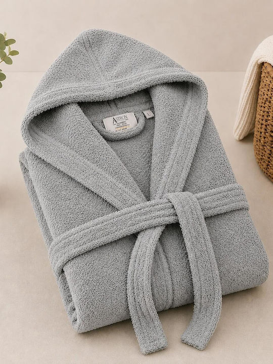 Astron Italy Hooded Bathrobe Gray