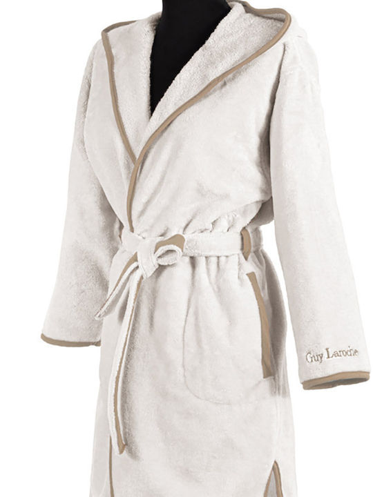 Guy Laroche New Comfy Women's Bathrobe Hooded Sand 400gr/m²