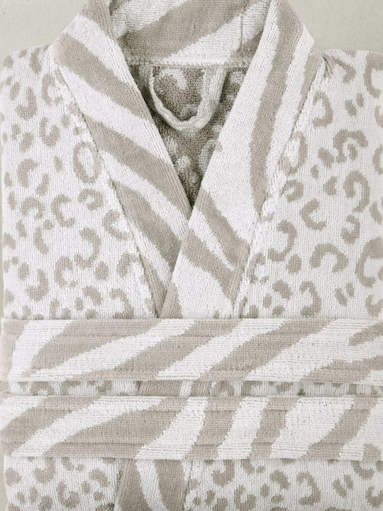 Nima Bathrobe with Collar in Gray Color 480gsm