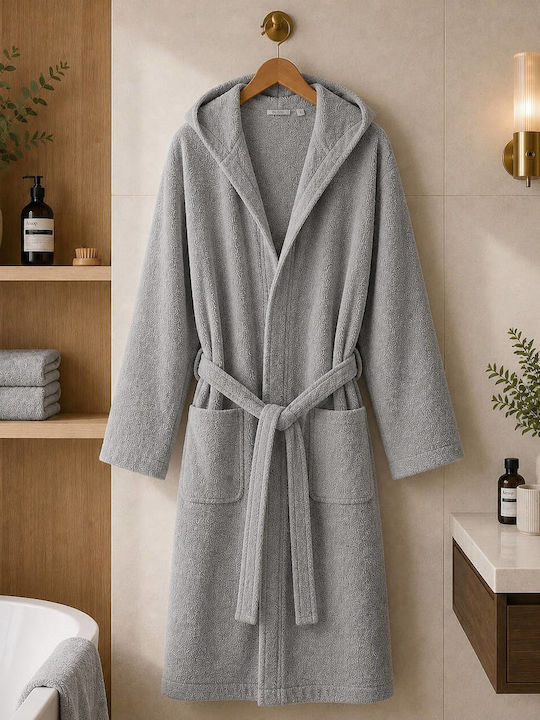 Astron Italy Bathrobe with Hood Grey 450gr/m²