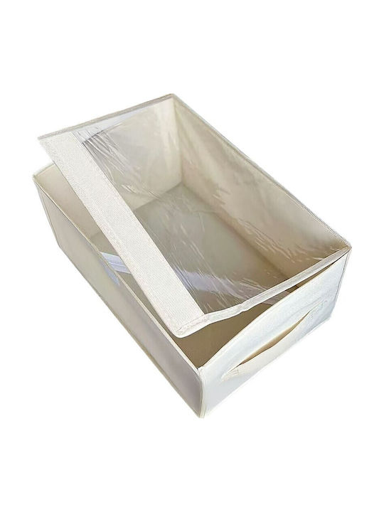 HOMie Stoff Aufbewahrungsbox mit Deckel Transparente 55x32x25cm