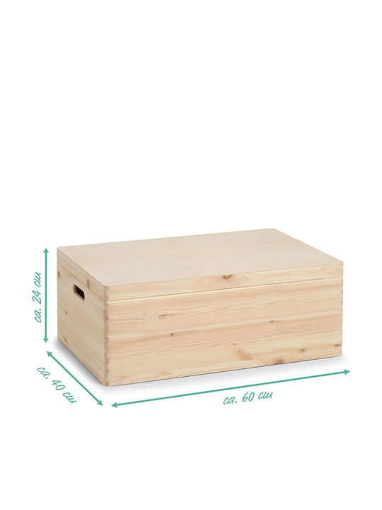 Zeller Hölzernes Aufbewahrungsbox mit Deckel Beiges 60x40x24cm