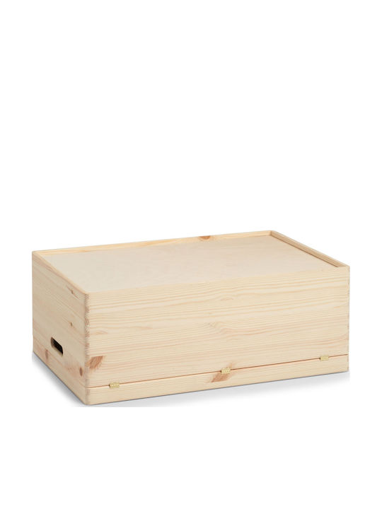Zeller Hölzernes Aufbewahrungsbox mit Deckel Beiges 60x40x24cm