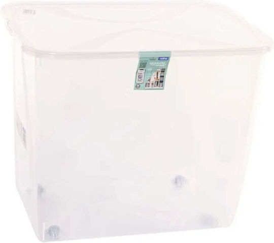 Rotho Babydesign Plastic Storage Box with Wheels and Lid 70lt