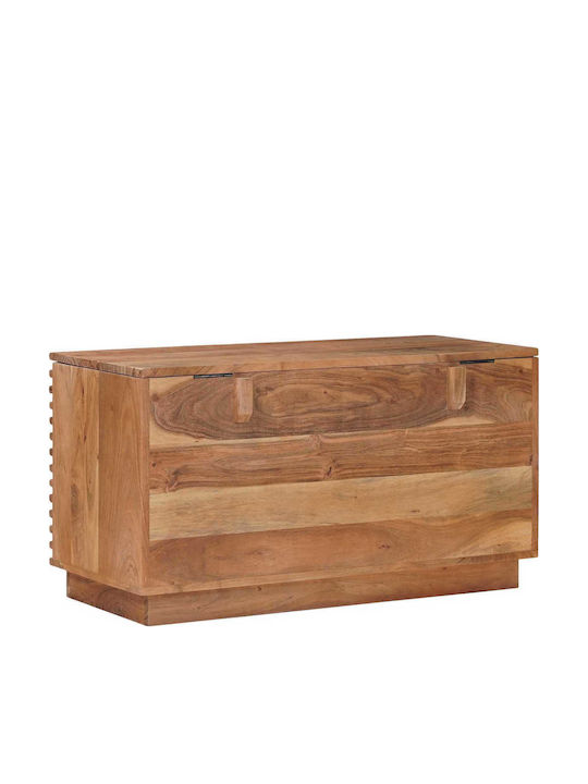vidaXL Wooden Storage Box with Lid Brown 85x40x46cm