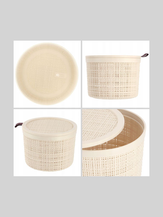 Round Jute Jar Lid 2l Ø17x13cm Cream Color