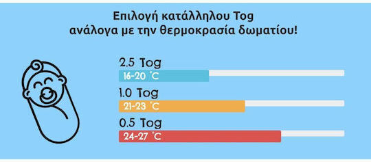 Tender Χειμερινός Υπνόσακος με Πόδια Classic 2.5 tog Γκρι