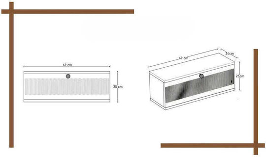 Konsolentisch Holz SteweHome-022403-P22403 M69xB24xH26cm