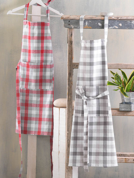 Rythmos Check Apron Red 85x60cm