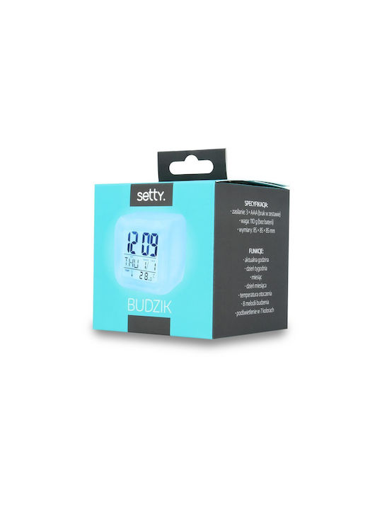 Setty GSM013586 Επιτραπέζιο Ψηφιακό Ρολόι Λευκό με Ξυπνητήρι