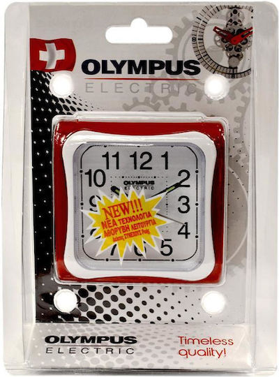Olympus Αθόρυβο Επιτραπέζιο Ρολόι με Δείκτες Κόκκινο 78602