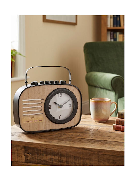Box37211 Tabletop Clock with Indicators Metal Black