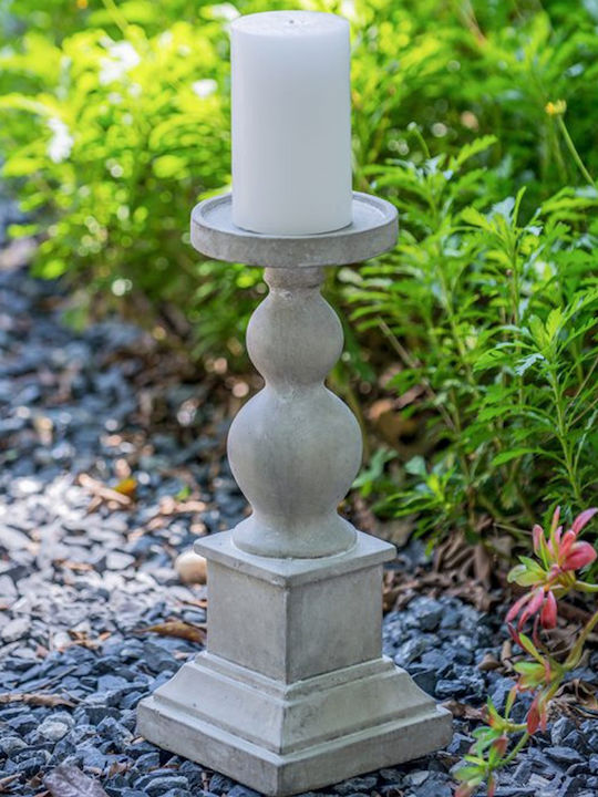 Artekko Candle Holder Stone Grey 15x15x36cm 1pcs