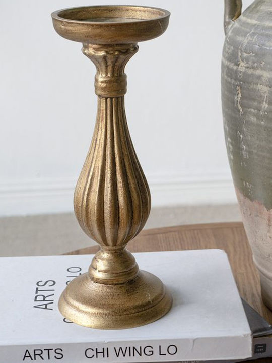 Artekko Solis Gold MDF Kerzenhalter 10,8x10,8x28 cm