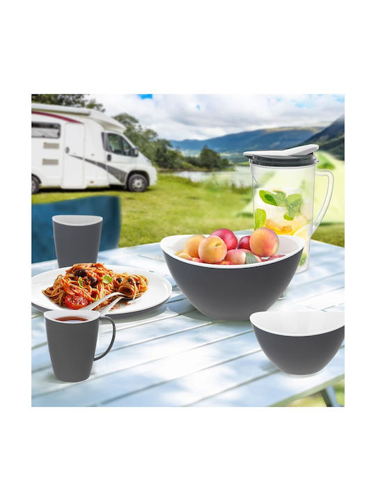 Orion Bol Servire Rotund Din Plastic Gri Cu Diametru 12 cm