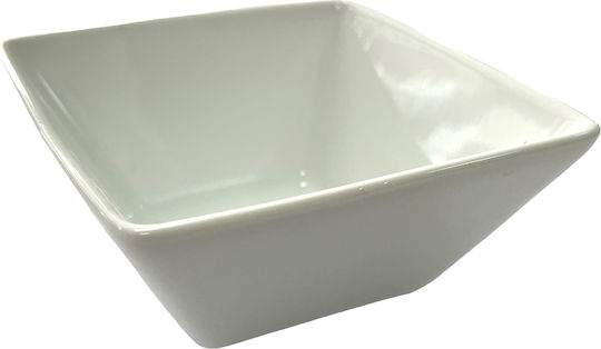 Homestyle Serving Bowl Square made of Porcelain White 13.6x13.6cm 6pcs
