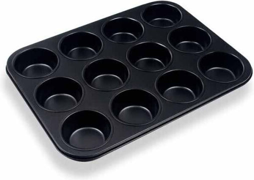 Sidirela Φόρμα Ζαχαροπλαστικής για Cupcakes/Muffins από Αλουμίνιο 12 Θέσεων