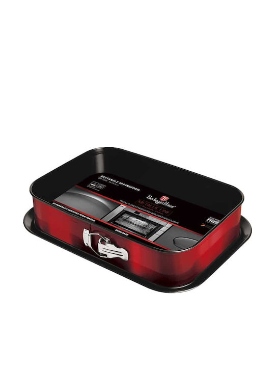 Berlinger Haus Non-stick Aluminum Cake Baking Pan with Removable Bottom Metallic Line Burgundy Collection 39x27x7.5cm