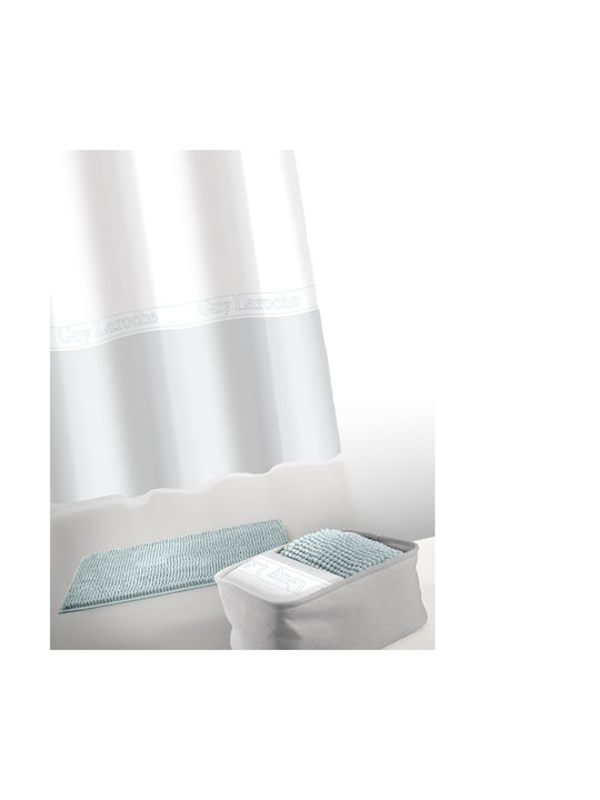 Guy Laroche Miami Aqua Shower Curtain Fabric with Hooks 180x180cm Aqua