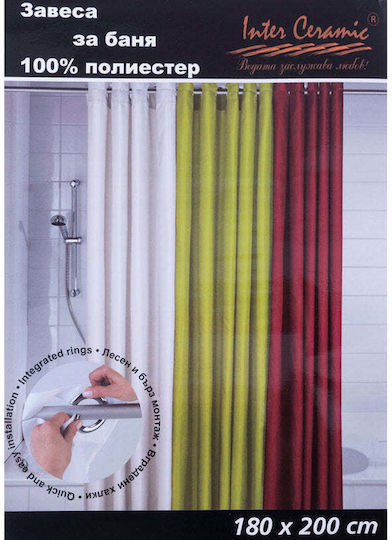 Inter Ceramic Κουρτίνα Μπάνιου με Τρουκς Γκρι