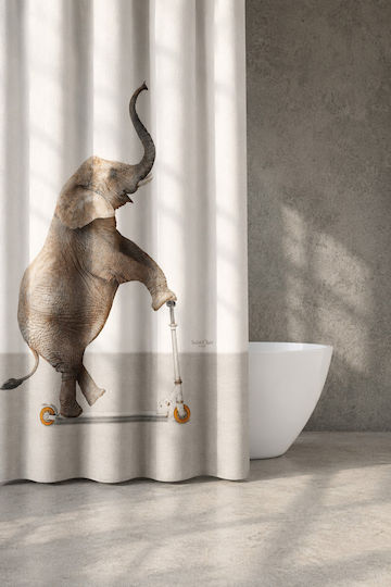 Saint Clair 510 Fabric Shower Curtain 180x200cm Brown 1728030217050
