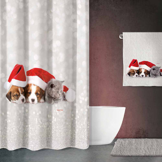 Saint Clair Christmas Des 411 Душ завеса Тъканна 180x200см Многоцветна