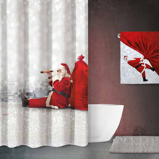 Saint Clair Christmas 412 Душ завеса Тъканна 180x200см Бяла