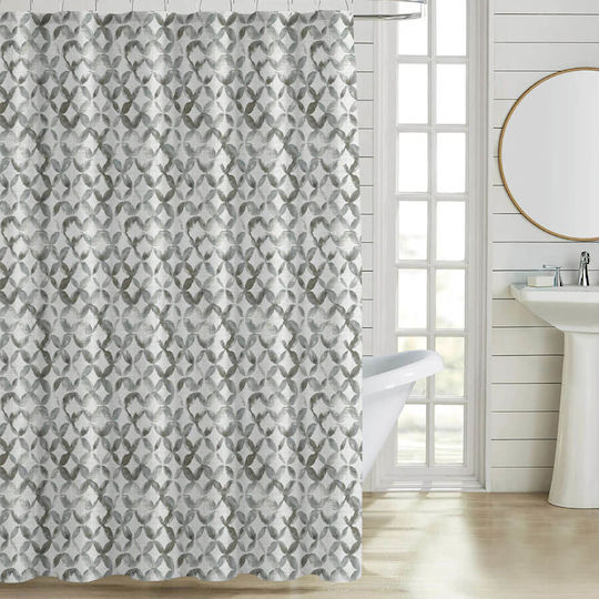 Ankor Geometric Κουρτίνα 180x200cm Γκρι 846290