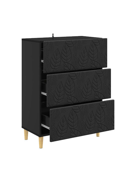 Cabinet De Birou Din Lemn Negru 66x34.5x90cm