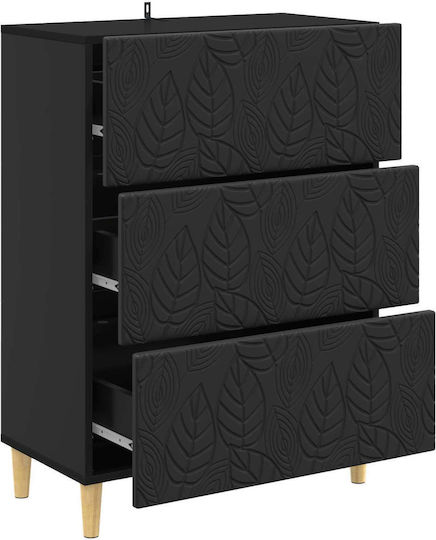 Wooden Office Cabinet Black 66x34.5x90cm
