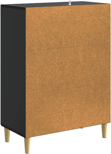 Wooden Office Cabinet Black 66x34.5x90cm