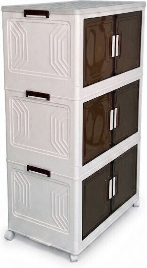 Plastic Office Cabinet with Wheels 55x32x94cm