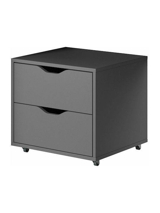 Mati Office Storage Chipboard Drawer Ανθρακί L50xW40xH46cm