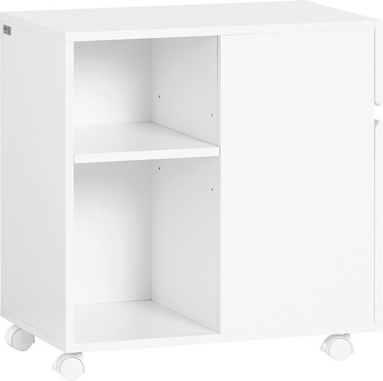 Ντουλάπι Γραφείου από MDF με Ροδάκια & Συρτάρια Λευκό 58x59x35cm