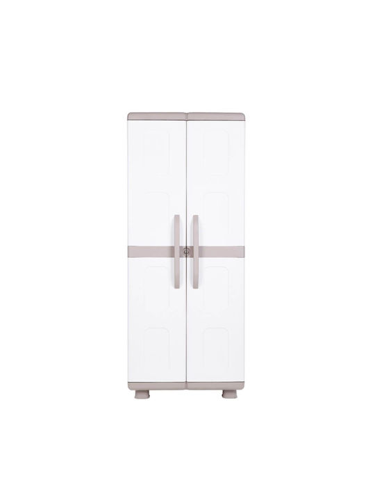 Zweiflügeliger Schrank Kunststoff mit 4 Regale 73x44x179cm