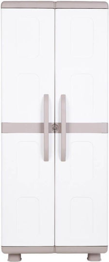 Double Door Wardrobe Plastic with 4 Shelves 73x44x179cm