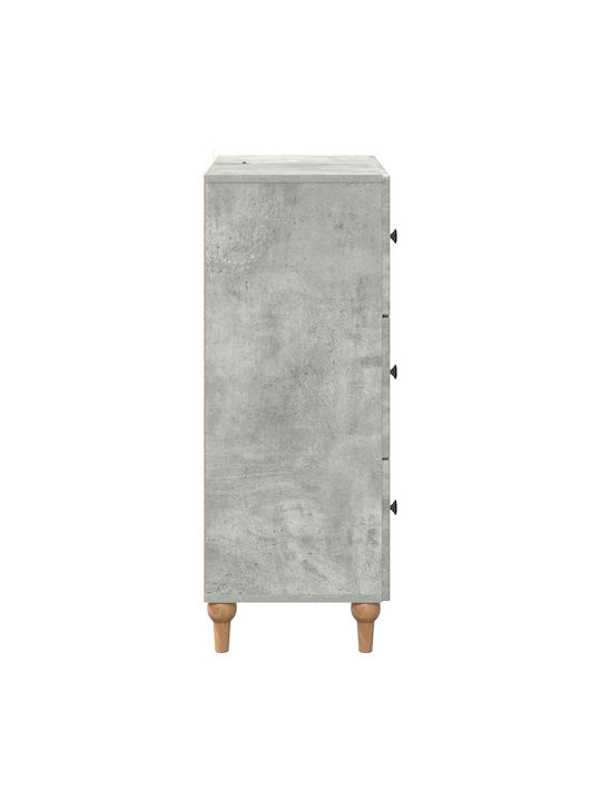Kommode Für Schlafzimmer Holz Mit 3 Schubladen Grau Betonoptik 66x34.5x90cm