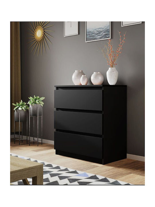 Juniper 3s Wooden Chest of Drawers with 3 Drawers Mauro 70x40x77cm