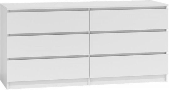 Συρταριέρα Κρεβατοκάμαρας mit 6 Schubladen Weiß 138x40x77cm