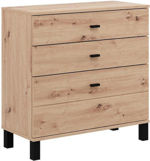 Bedroom Chest of Drawers Wooden Artisan Oak 77x35x78cm