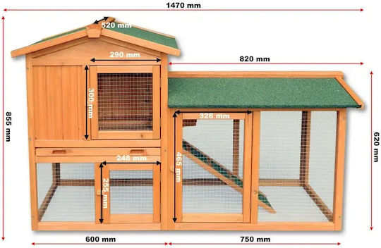 Wiltoc 50027 Holzkäfig für Vögel 147cmx52cmx85.5cmcm.