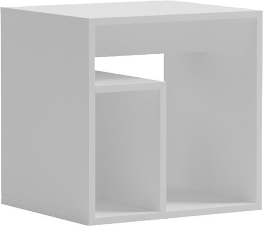 Doublo Дървено Бяло Нощно Шкафче 40x35x40см
