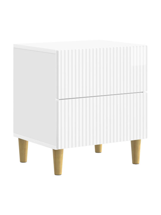 Wooden Bedside Table White 43x34.5x48cm