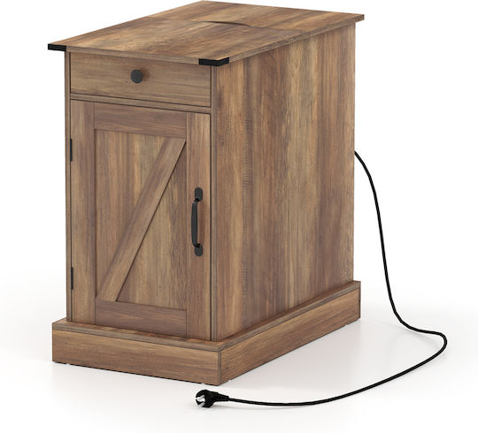 Ξύλινο με Μεταλλικά Πόδια Καφέ 60x35x62cm Ξύλινο με Μεταλλικά Πόδια Καφέ 60x35x62cm