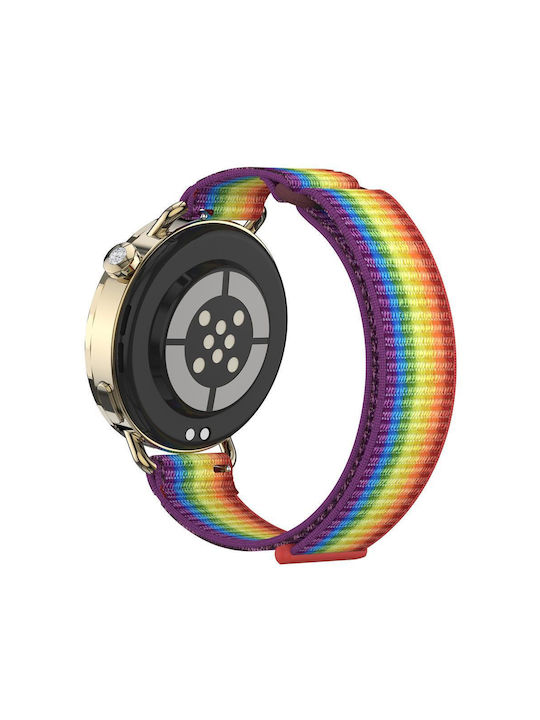 Λουράκι Xiaomi Watch S4 41mm Quick Release Two Section Braided Nylon Loop Magic Tape Rainbow
