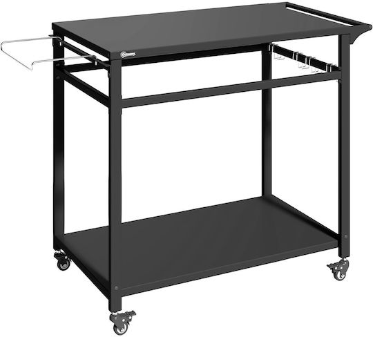 Outsunny Lebensmittelregal Metallisch Schwarz 846-253V00BK