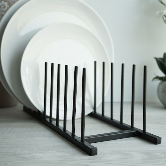 BigBuy Cabinet Dish Rack Metallic 34.5x12.5x12cm Black