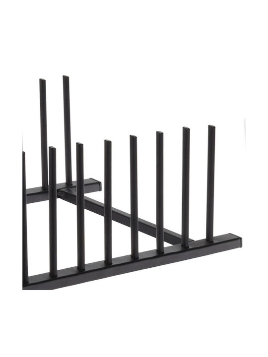 BigBuy Πιατοθήκη Ντουλαπιού Μεταλλική 34.5x12.5x12εκ. Μαύρο